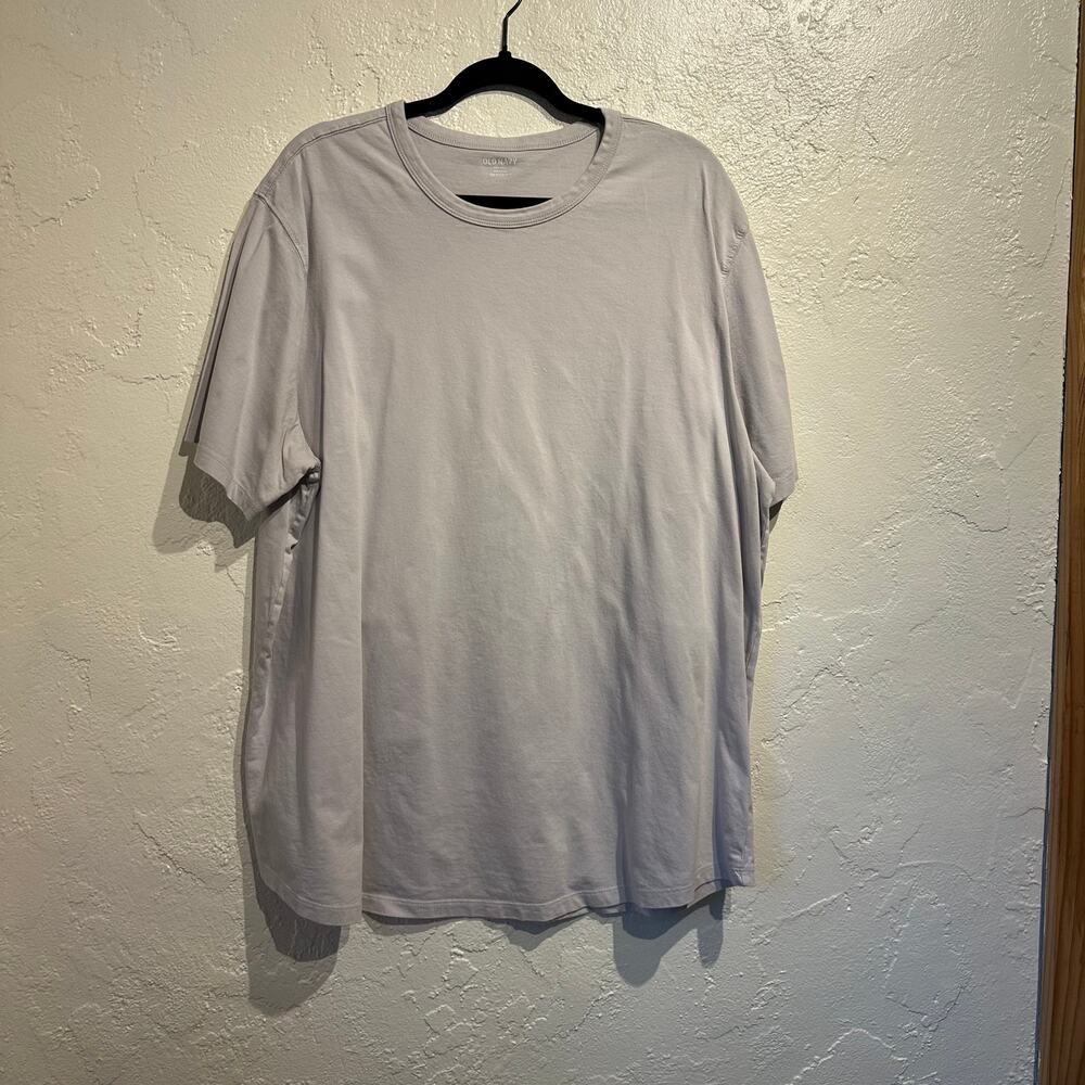 Old Navy Size XXL Tall Soft Wash Crew Neck Light Gray T-Shirt 100% Cotton